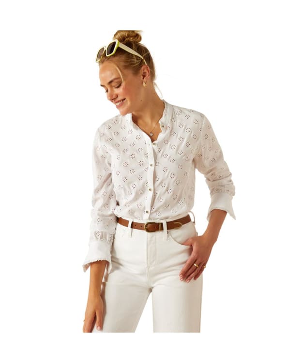 Women’s Ariat Clarion Long Sleeve Blouse - White Eyelet