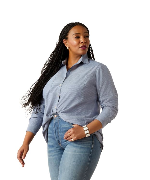 Women's Ariat Billie Jean Western Shirt - Dobby Chambray