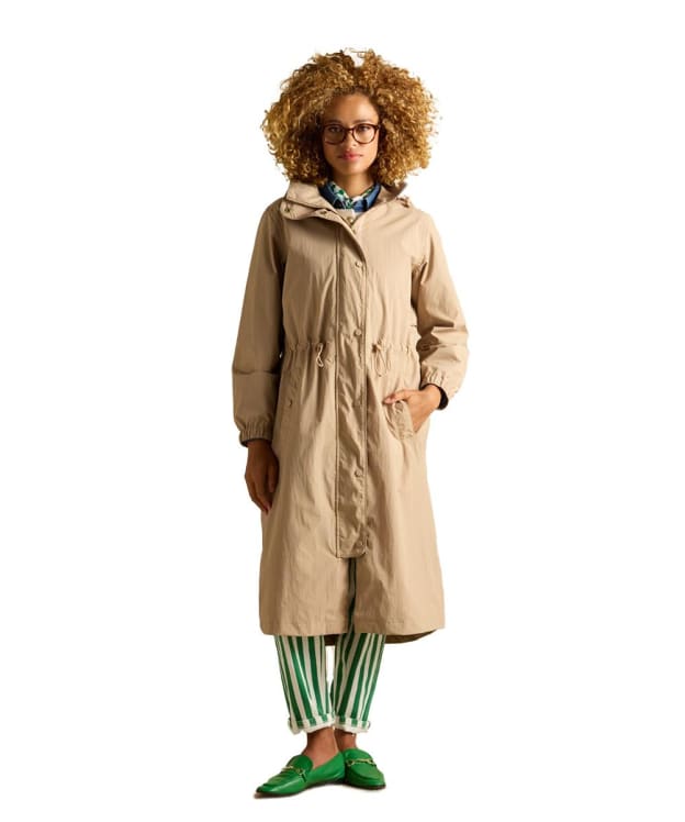Women's Joules Hensley Longline Waterproof Coat - Tan Brown