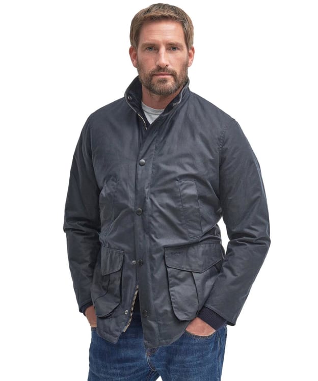 Men's Barbour Hereford Waxed Jacket - Navy