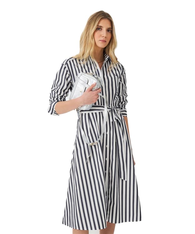 Women's Crew Clothing Eleanor Shirt Stripe Dress - Navy / White