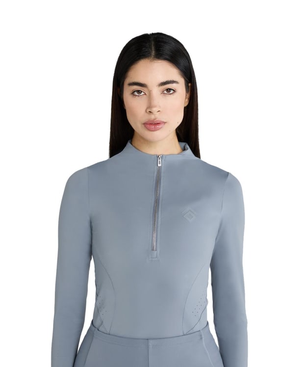 Women's Aztec Diamond Long Sleeve Base Layer - Ash Blue