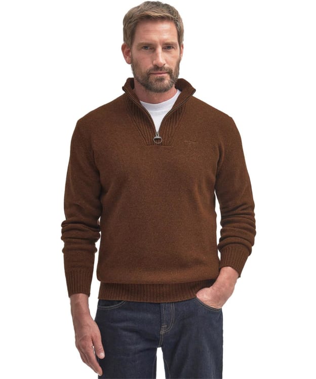 Men's Barbour Essential Wool Half Zip Sweater - Sandstone