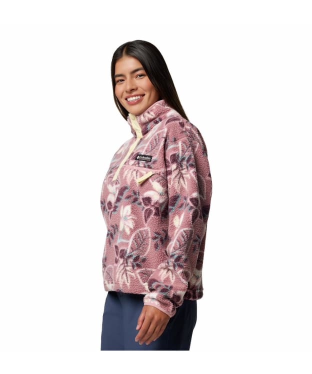 Women's Columbia Helvetia™ II Printed Cropped Half Snap Fleece - Fig Pasteled Multi