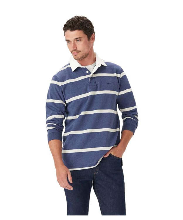 Men's R.M. Williams Tweedale Rugby Shirt - Blue / Grey Marl
