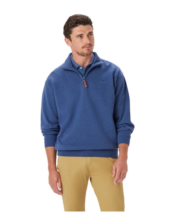 Men’s R.M. Williams Mulyungarie Quarter Zip Sweater - Blue Marl