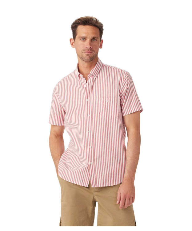 Men's R.M. Williams Regular Short Sleeve Shirt - Red / White
