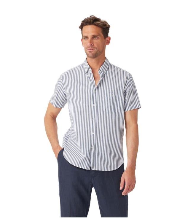 Men's R.M. Williams Regular Short Sleeve Shirt - Blue / White