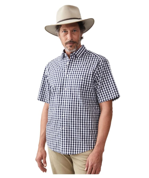 Men's R.M. Williams Hervey Short Sleeve Shirt - Navy / White