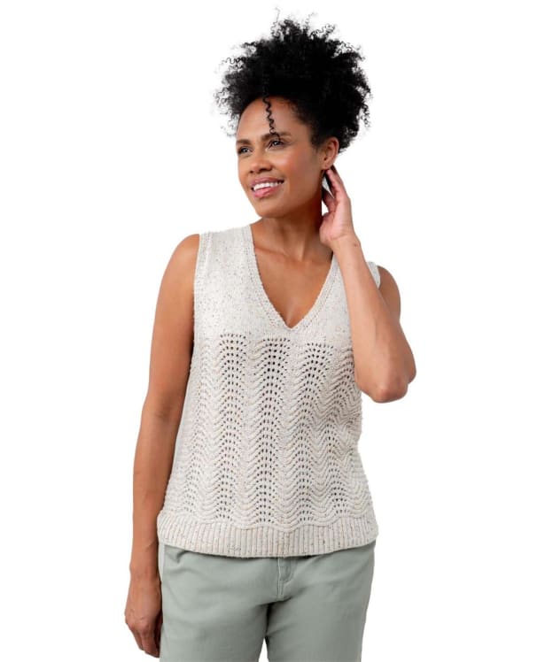 Women's Lily & Me Aelia Pointelle Knitted Tank Top - Oatmeal