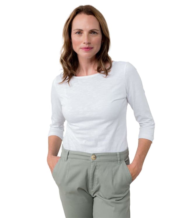 Women's Lily & Me Monica 3/4 Sleeve Top - White