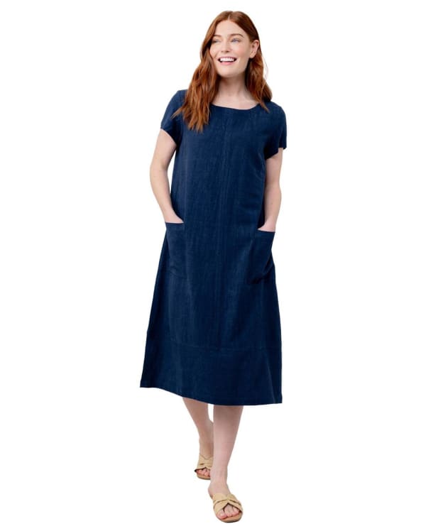 Women's Lily & Me Summer Breeze Linen Dress - Navy
