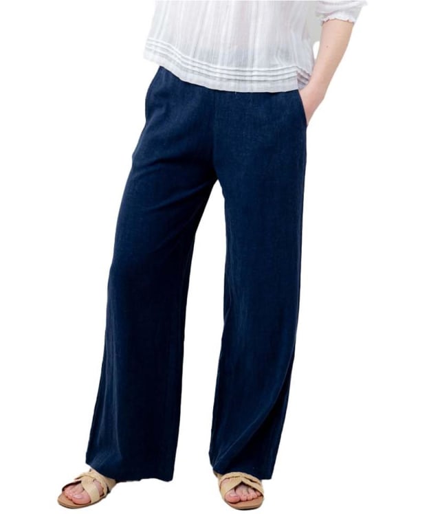 Women's Lily & Me Grace Linen Trousers - Navy