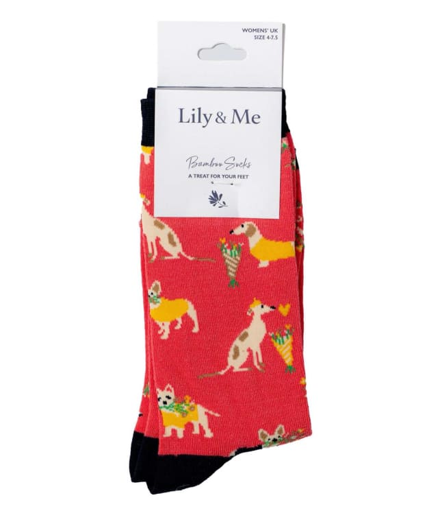 Women's Lily & Me Flowers In Bloom Bamboo Socks - Cerise