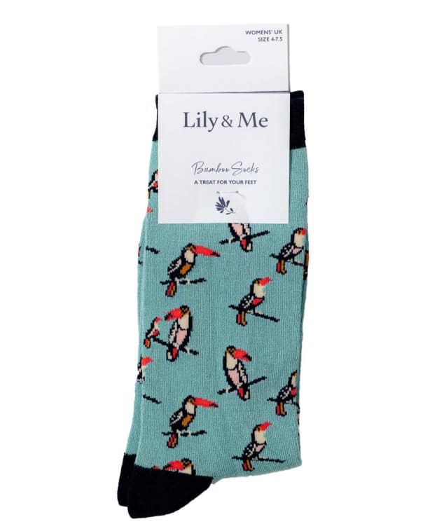 Women's Lily & Me Toucans Bamboo Socks - Ocean