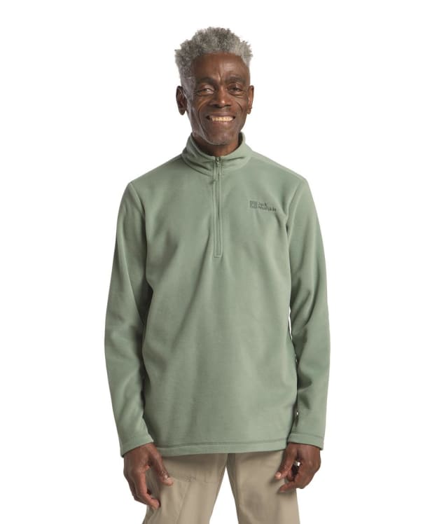 Men's Jack Wolfskin Taunus Half Zip Fleece Pullover - Eucalyptus
