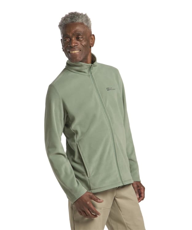 Men's Jack Wolfskin Taunus Full Zip Fleece Jacket - Eucalyptus