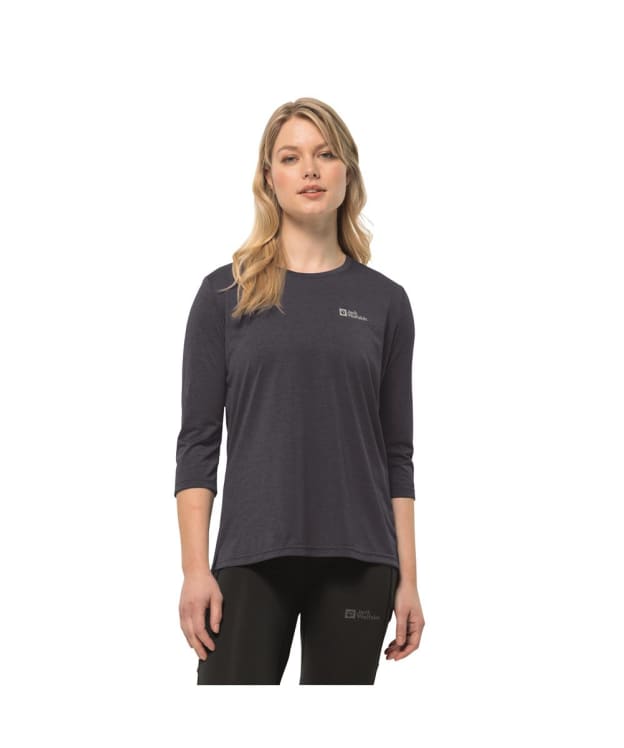 Women's Jack Wolfskin Crosstrail 3/4 Sleeve Top - Graphite