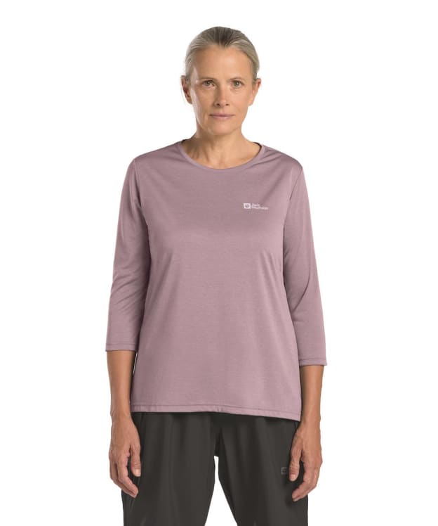 Women's Jack Wolfskin Crosstrail 3/4 Sleeve Top - Wild Blossom