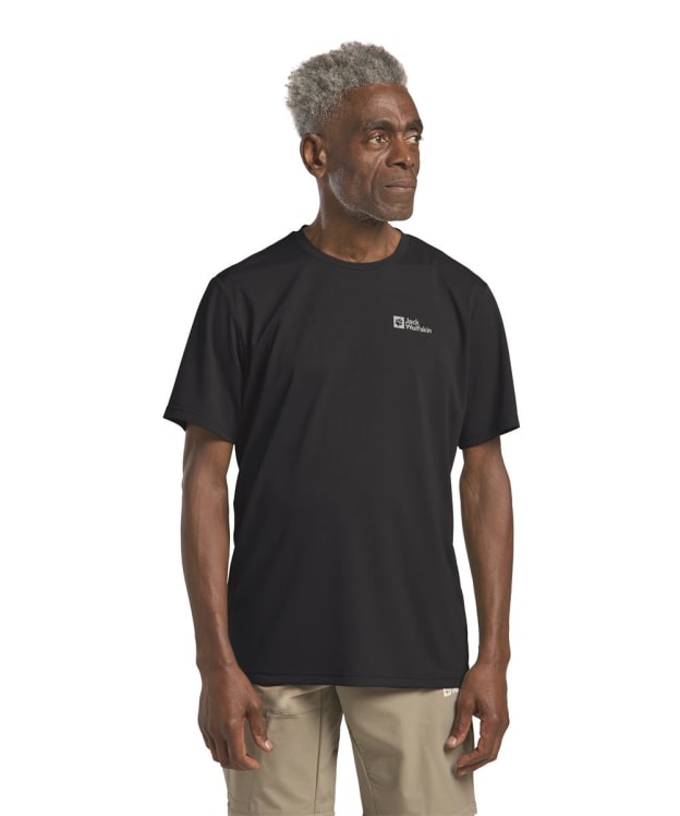 Men's Jack Wolfskin Delgami Short Sleeve T-Shirt - Black