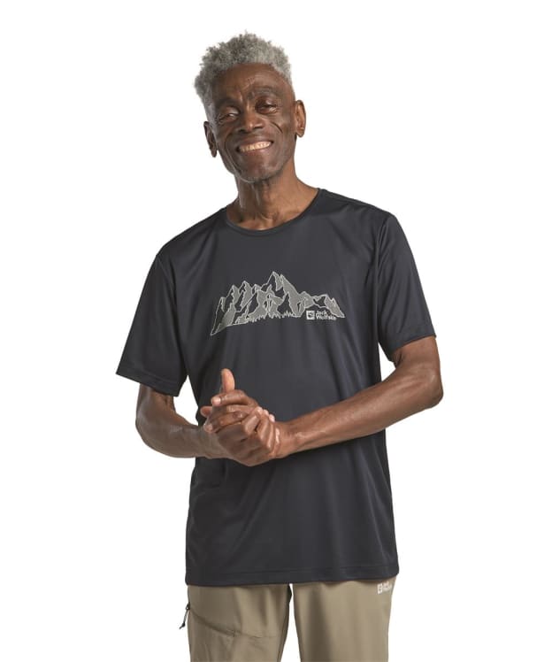 Men's Jack Wolfskin Peak Graphic Short Sleeve T-Shirt - Midnight Sky