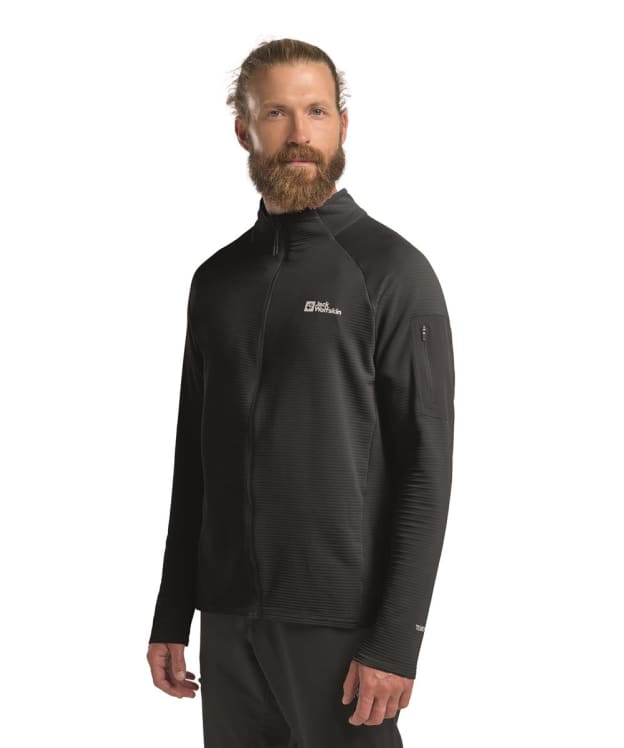 Men's Jack Wolfskin Prelight Full Zip Stretch Fleece - Black