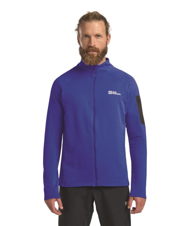 Men's Jack Wolfskin Prelight Full Zip Stretch Fleece - Vibrant Blue