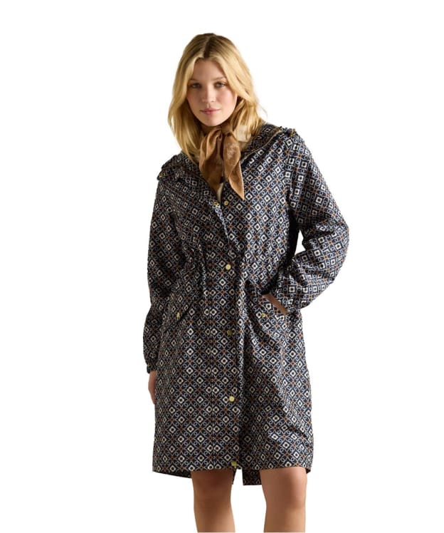 Women's Joules Holkham Waterproof Packable Raincoat - Flower Geo