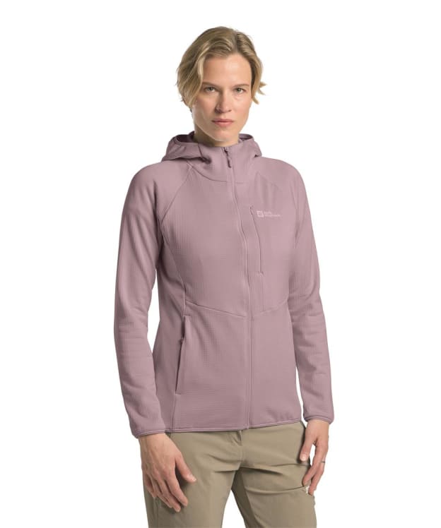 Women's Jack Wolfskin Kolbenberg Hooded Full Zip Fleece - Wild Blossom