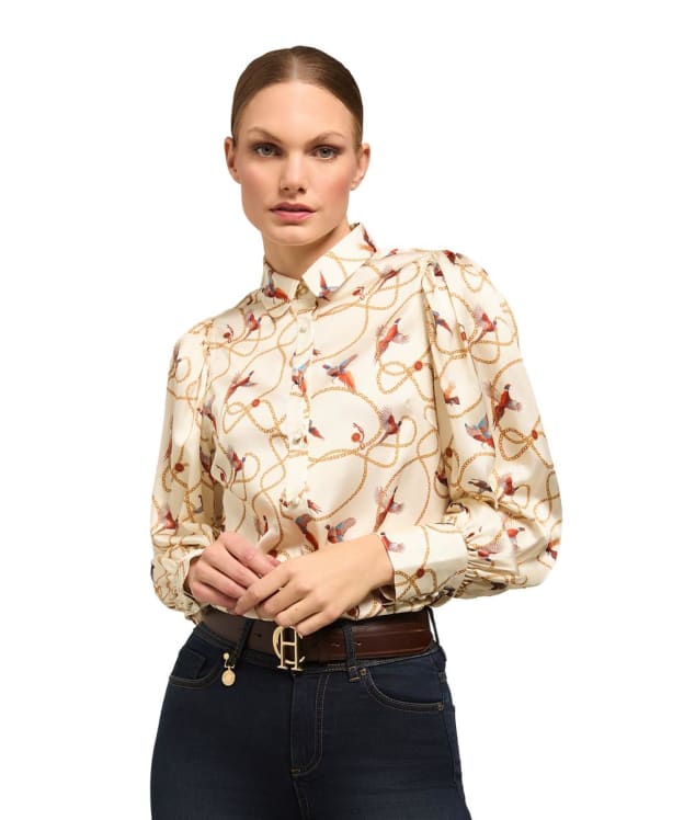 Women’s Holland Cooper Isla Satin Shirt - Off White Pheasant