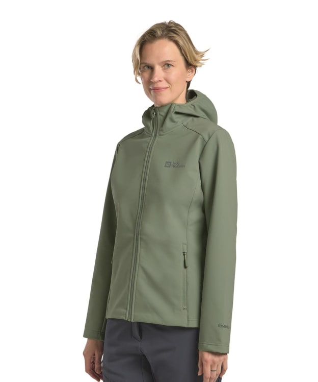 Women's Jack Wolfskin Bornberg Hoody Softshell Jacket - Eucalyptus