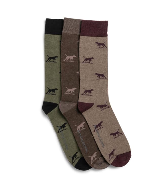 Men's Rodd & Gunn Dogs-A-Plenty Socks - 3 Pack - Earth Multi