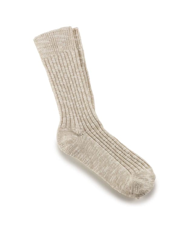 Men's Birkenstock Cotton Slub Socks - Beige / White