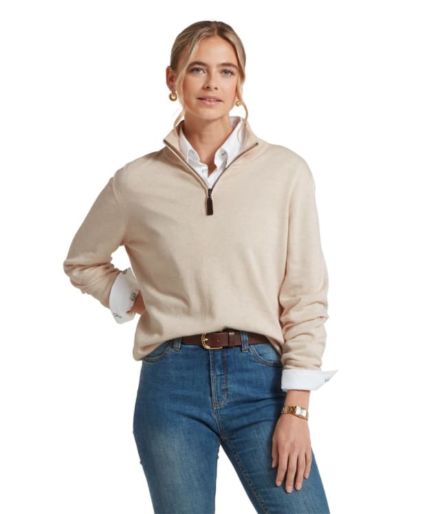 Women’s Schoffel Polperro Pima ¼ Zip Jumper - Oat