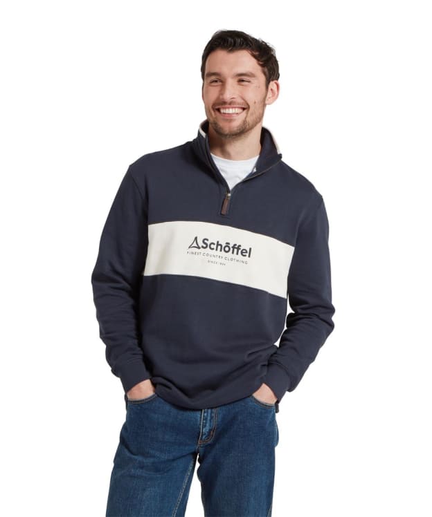Men’s Schöffel Trencrom 1/4 Zip Sweatshirt - Navy / Stone