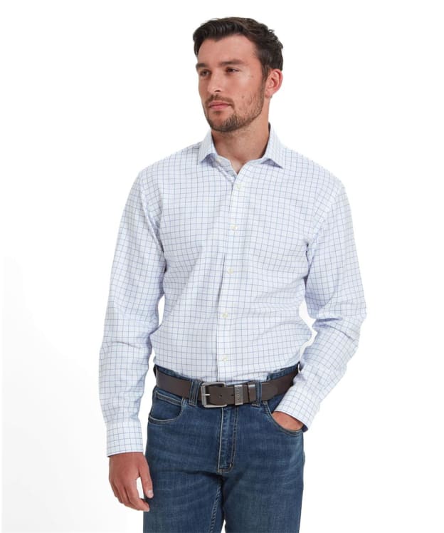 Men’s Schöffel Greenwich Tailored Long Sleeve Shirt - Light Blue Check