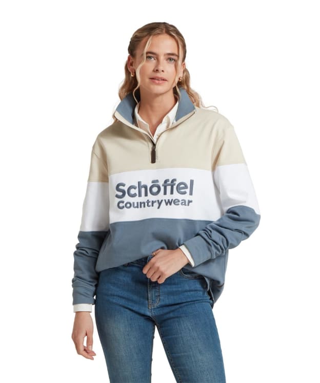 Schoffel Exeter Heritage 1/4 Zip Rugby Shirt - Stone