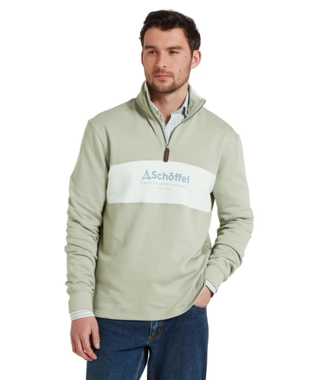 Men’s Schöffel Trencrom 1/4 Zip Sweatshirt - Aqua Grey / Blue Water