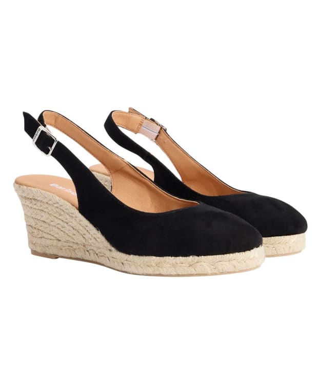 Women's Barbour Hazel Espadrille Wedge Sandal - Black Suede