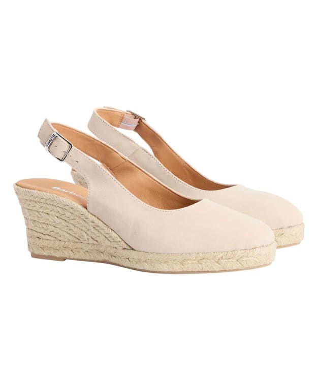 Women's Barbour Hazel Espadrille Wedge Sandal - Salt Suede
