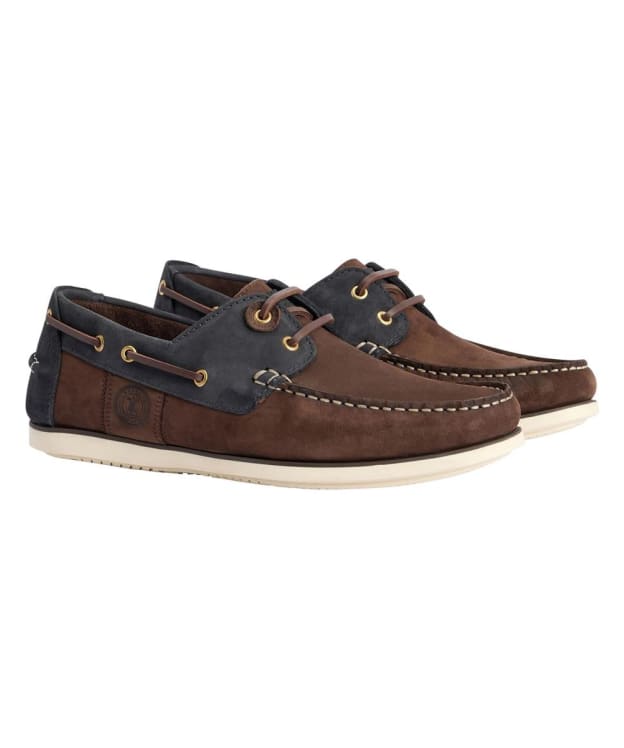 Men's Barbour Wake Boat Shoe - Brown / Navy