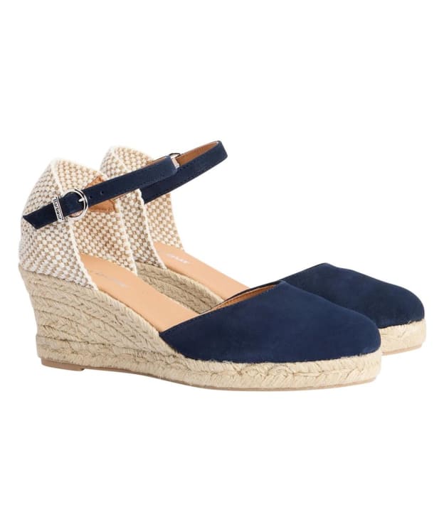 Women's Barbour Elder Espadrille Wedge Sandal - Navy Suede