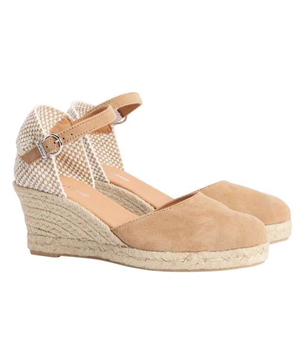 Women's Barbour Elder Espadrille Wedge Sandal - Tan Suede