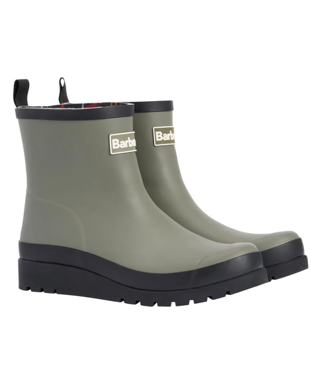 Women's Barbour Portree Wedge Welly - Dusky Olive / Black