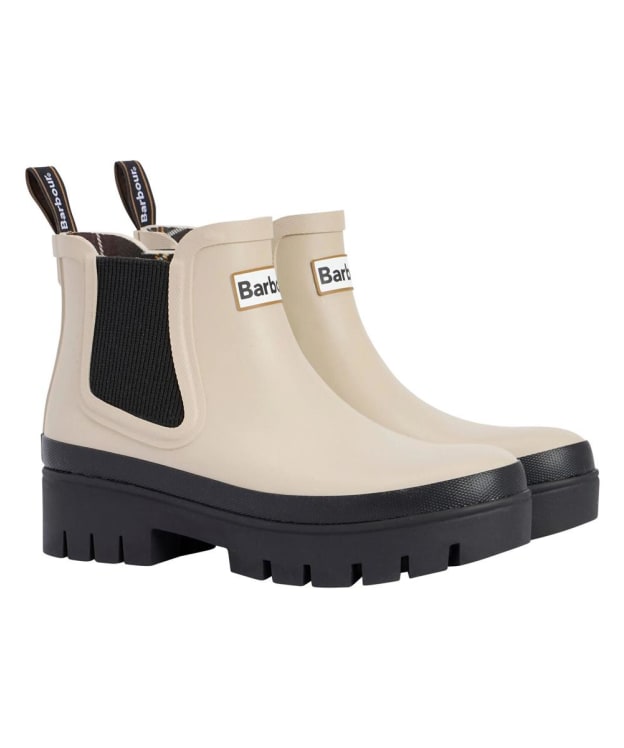 Women's Barbour Halton Chelsea Wellingtons - Light Sand / Black