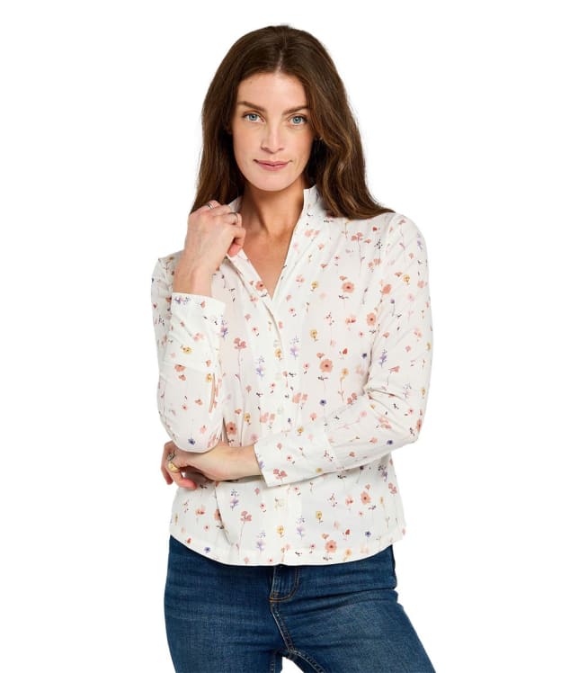 Women's Dubarry Fuchsia Printed Long Sleeve Shirt - White