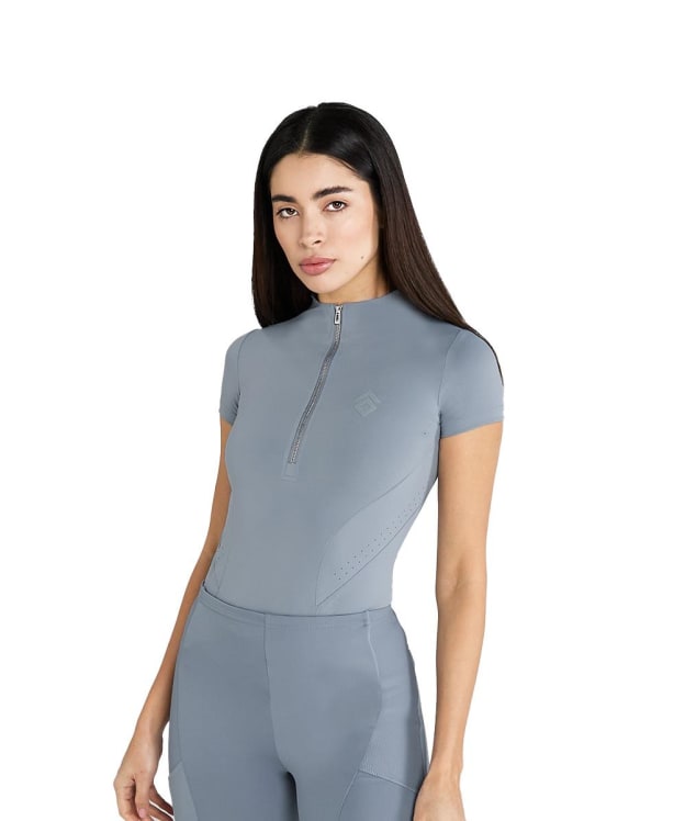 Women's Aztec Diamond Short Sleeve Base Layer - Ash Blue