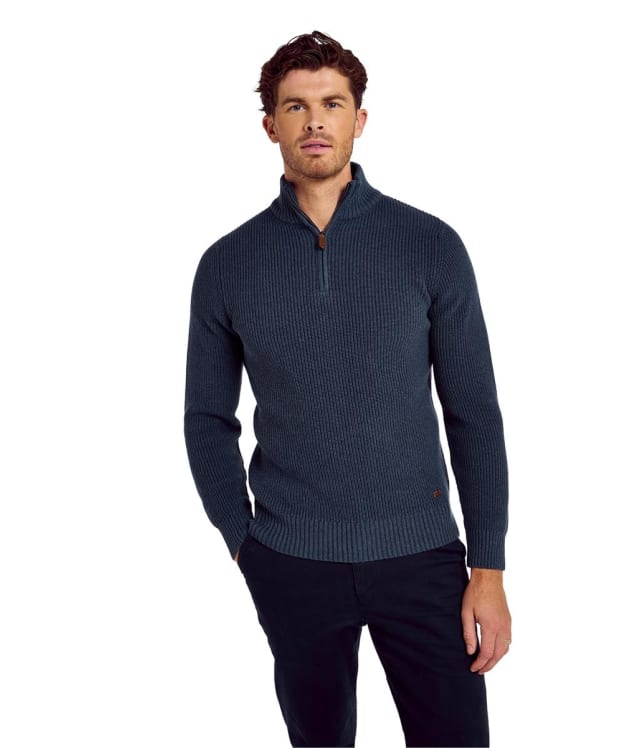 Men's Dubarry Portmarnock 1/4 Zip Fishermans Sweatshirt - Denim