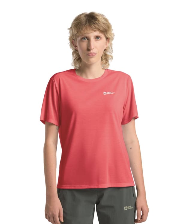 Women's Jack Wolfskin Vonnan Short Sleeve T-Shirt - Sunset Coral