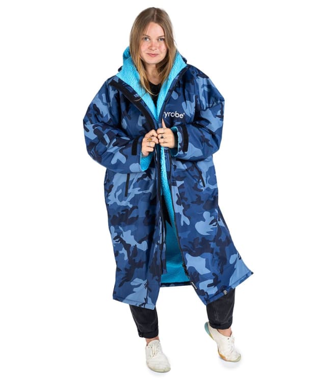 Dryrobe Advance Long Sleeve Changing Robe - Blue Camo / Blue